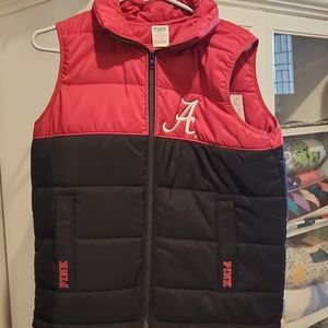 Alabama vs pink puffer vest